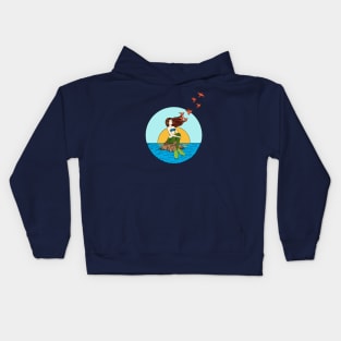 Mermaid and birds Kids Hoodie